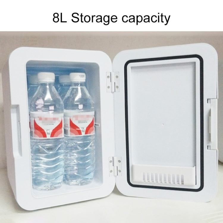 8L 37-48W Tempered Glass Panel Car / Home Mini Refrigerator, EU Plug (Silver) - Refrigerators by buy2fix | Online Shopping UK | buy2fix