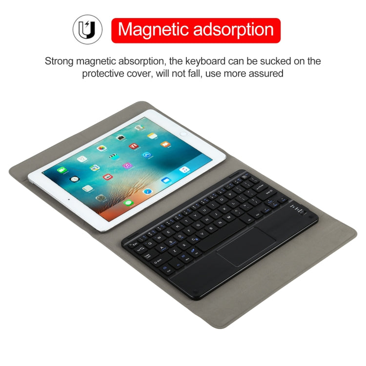 Universal Detachable Bluetooth Keyboard + Leather Tablet Case with Touchpad for iPad 9-10 inch, Specification:Black Keyboard(Blue) - Universal by buy2fix | Online Shopping UK | buy2fix