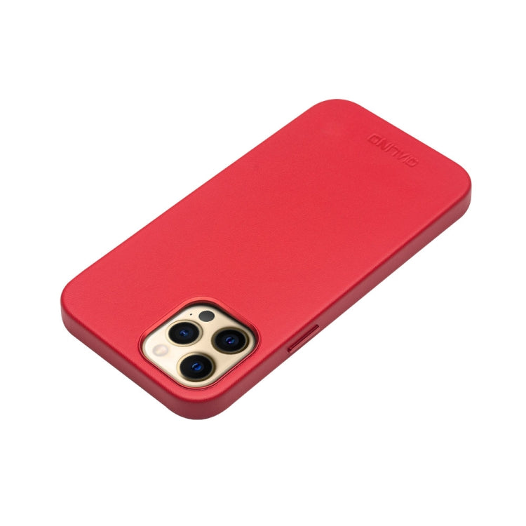 For iPhone 12 Pro Max QIALINO Nappa Leather Shockproof Magsafe Case(Red) - iPhone 12 Pro Max Cases by QIALINO | Online Shopping UK | buy2fix