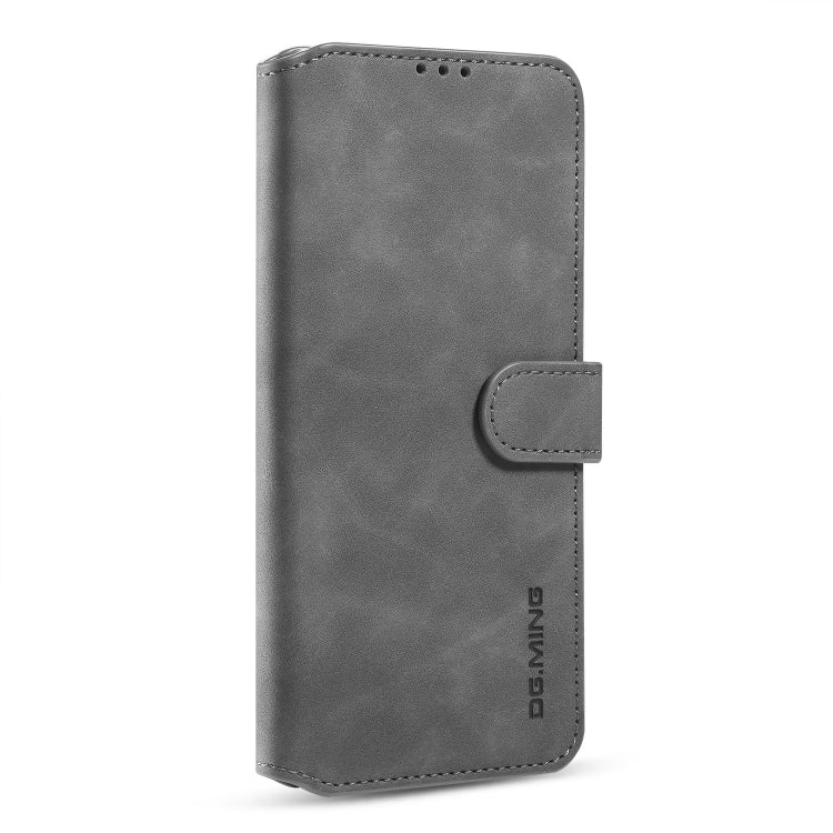 For Xiaomi Redmi Note 9 4G DG.MING Retro Oil Side Horizontal Flip Leather Case with Holder & Card Slots & Wallet(Grey) - Xiaomi Cases by DG.MING | Online Shopping UK | buy2fix