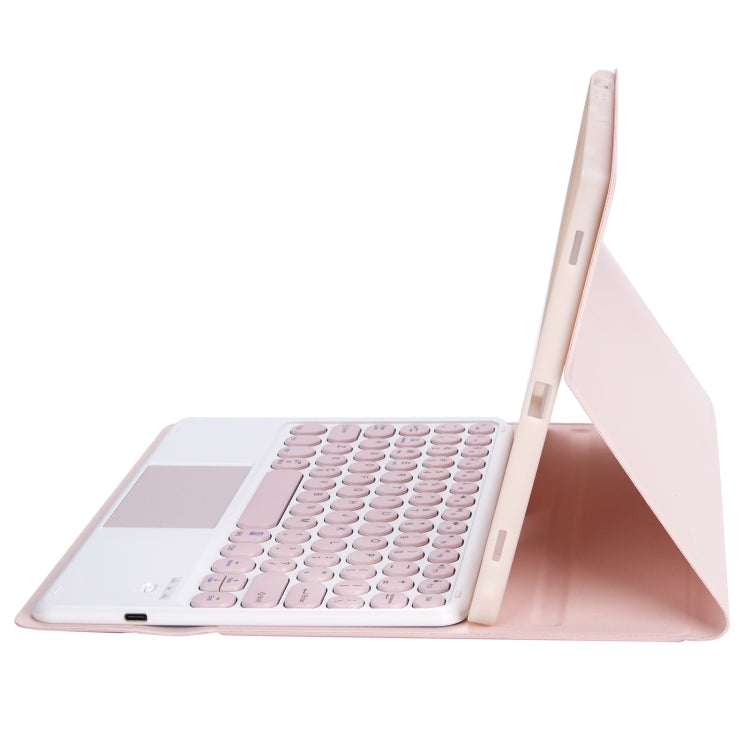 YT102B-A Detachable Candy Color Skin Feel Texture Round Keycap Bluetooth Keyboard Leather Case with Touch Control For iPad 10.2 2020 & 2019 / Air 2019 / Pro 10.5 inch(Pink) - Universal by buy2fix | Online Shopping UK | buy2fix