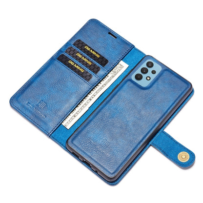 For Samsung Galaxy A32 4G DG.MING Crazy Horse Texture Flip Detachable Magnetic Leather Case with Holder & Card Slots & Wallet(Blue) - Galaxy Phone Cases by DG.MING | Online Shopping UK | buy2fix