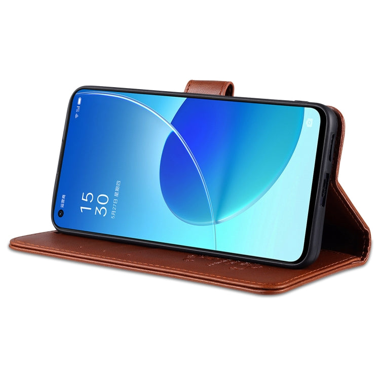 For OPPO Reno6 / Reno6 Pro 5G AZNS Sheepskin Texture Horizontal Flip Leather Case with Holder & Card Slots & Wallet(Brown) - OPPO Cases by AZNS | Online Shopping UK | buy2fix