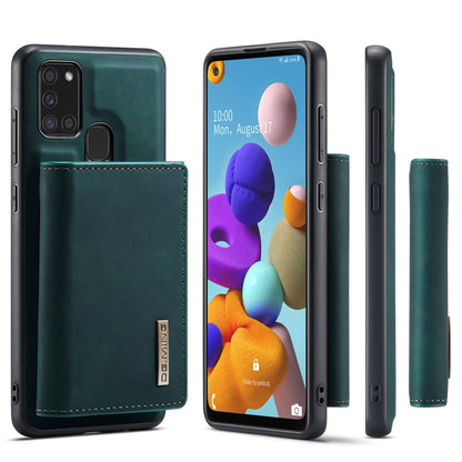 For Samsung Galaxy A21s DG.MING M1 Series 3-Fold Multi Card Wallet  Back Cover Shockproof Case with Holder Function(Green) - Galaxy Phone Cases by DG.MING | Online Shopping UK | buy2fix