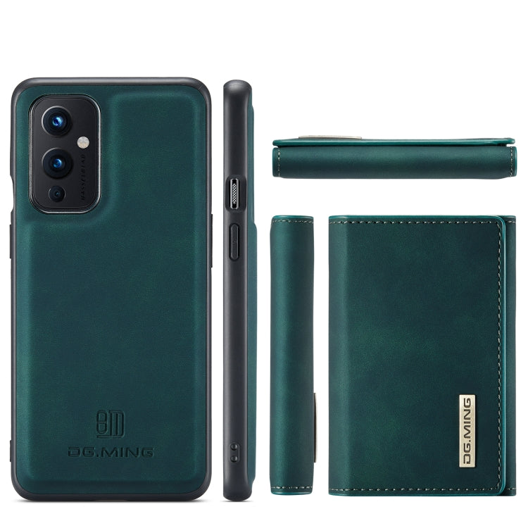 For OnePlus 9 (EU/NA) DG.MING M1 Series 3-Fold Multi Card Wallet  Back Cover Shockproof Case with Holder Function(Green) -  by DG.MING | Online Shopping UK | buy2fix