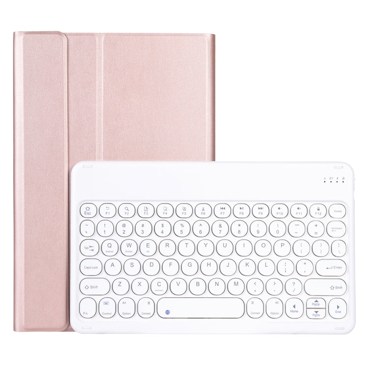 For Lenovo Pad Pro 11.5 inch 2021 TB-J716F / Tab P11 Pro 11.5 inch TB-J706F YAM13 Lambskin Texture Detachable Round Keycap Bluetooth Keyboard Leather Tablet Case with Holder(Rose Gold) - Lenovo Keyboard by buy2fix | Online Shopping UK | buy2fix