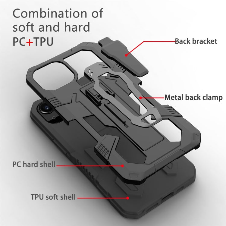 For iPhone 13 Machine Armor Warrior Shockproof PC + TPU Protective Case(Black) - iPhone 13 Cases by buy2fix | Online Shopping UK | buy2fix