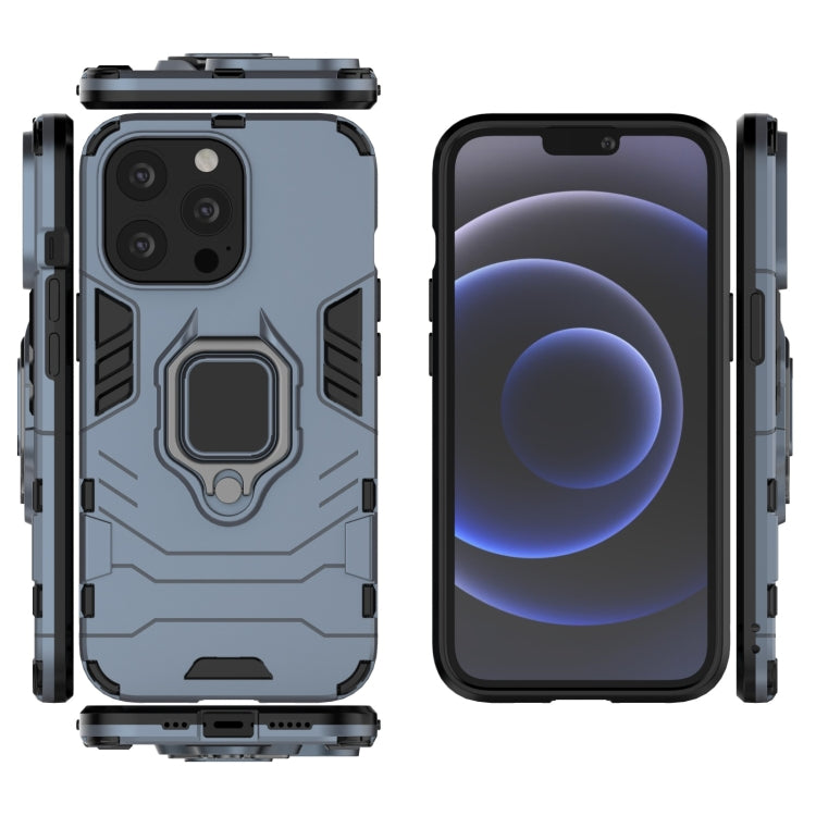 For iPhone 13 Pro Shockproof PC + TPU Protective Case with Magnetic Ring Holder (Navy Blue) - iPhone 13 Pro Cases by buy2fix | Online Shopping UK | buy2fix