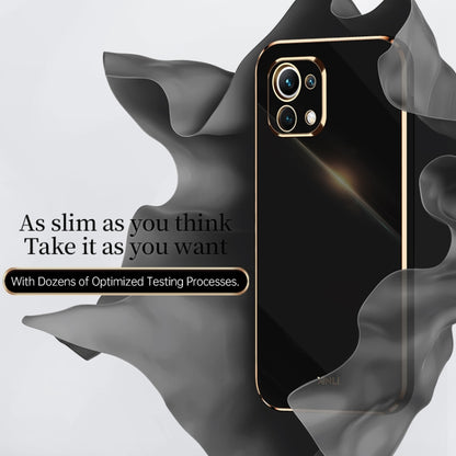 For Xiaomi Mi 11 Lite XINLI Straight 6D Plating Gold Edge TPU Shockproof Case(Black) - Xiaomi Cases by XINLI | Online Shopping UK | buy2fix