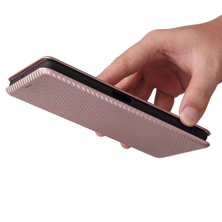 For Blackview A100 Carbon Fiber Texture Horizontal Flip TPU + PC + PU Leather Case with Card Slot(Pink) - More Brand by buy2fix | Online Shopping UK | buy2fix