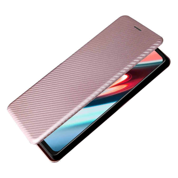 For Blackview A100 Carbon Fiber Texture Horizontal Flip TPU + PC + PU Leather Case with Card Slot(Pink) - More Brand by buy2fix | Online Shopping UK | buy2fix