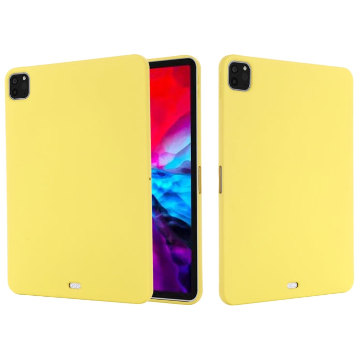 For iPad Pro 11 2022 / 2021 Pure Color Liquid Silicone Shockproof Full Coverage Tablet Case(Yellow) - iPad Pro 11 (2022/2021) Cases by buy2fix | Online Shopping UK | buy2fix