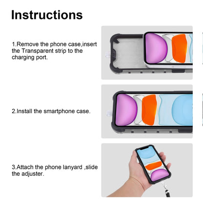 For iPhone 11 Shockproof Honeycomb PC + TPU Case with Neck Lanyard (Grey) - iPhone 11 Cases by buy2fix | Online Shopping UK | buy2fix