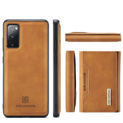 For Samsung Galaxy S20 FE DG.MING M2 Series 3-Fold Multi Card Bag Back Cover Shockproof Case with Wallet & Holder Function(Brown) - Galaxy S20 FE Cases by DG.MING | Online Shopping UK | buy2fix