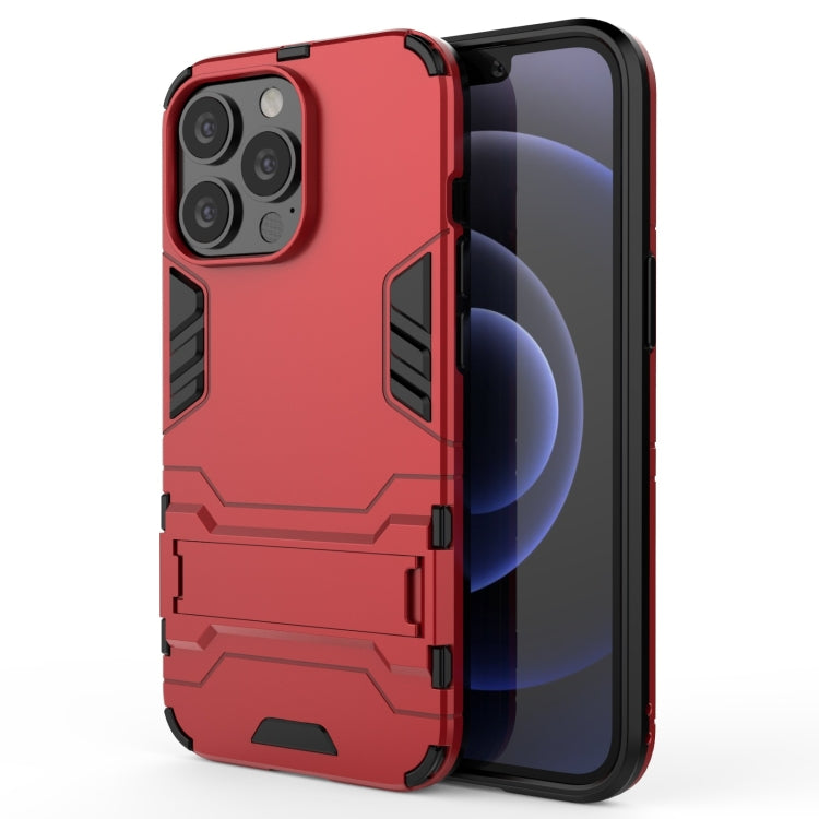 For iPhone 13 Pro PC + TPU Shockproof Protective Case with Invisible Holder (Red) - iPhone 13 Pro Cases by buy2fix | Online Shopping UK | buy2fix