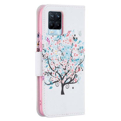 For OPPO Realme 8 / Realme 8 Pro Colored Drawing Pattern Horizontal Flip Leather Case with Holder & Card Slots & Wallet(Tree) - Realme Cases by buy2fix | Online Shopping UK | buy2fix