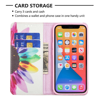 For iPhone 13 Pro Colored Drawing Pattern Invisible Magnetic Horizontal Flip PU Leather Case with Holder & Card Slots & Wallet (Sun Flower) - iPhone 13 Pro Cases by buy2fix | Online Shopping UK | buy2fix