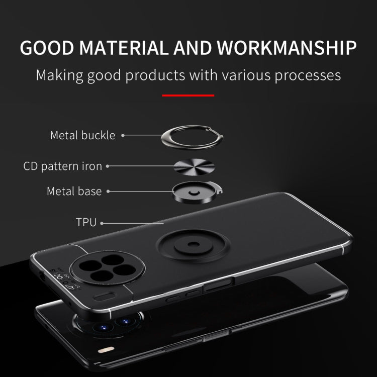 For Huawei nova 8i Metal Ring Holder 360 Degree Rotating TPU Case(Black+Red) - Huawei Cases by buy2fix | Online Shopping UK | buy2fix