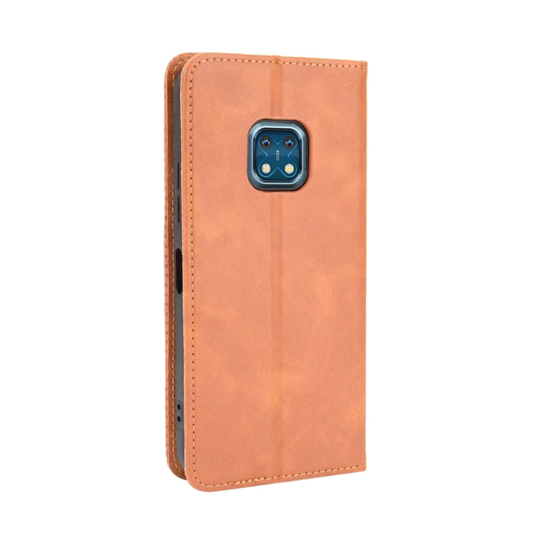 For Nokia XR20 Magnetic Buckle Retro Crazy Horse Texture Horizontal Flip Leather Case with Holder & Card Slots & Photo Frame(Brown) - Nokia Cases by buy2fix | Online Shopping UK | buy2fix
