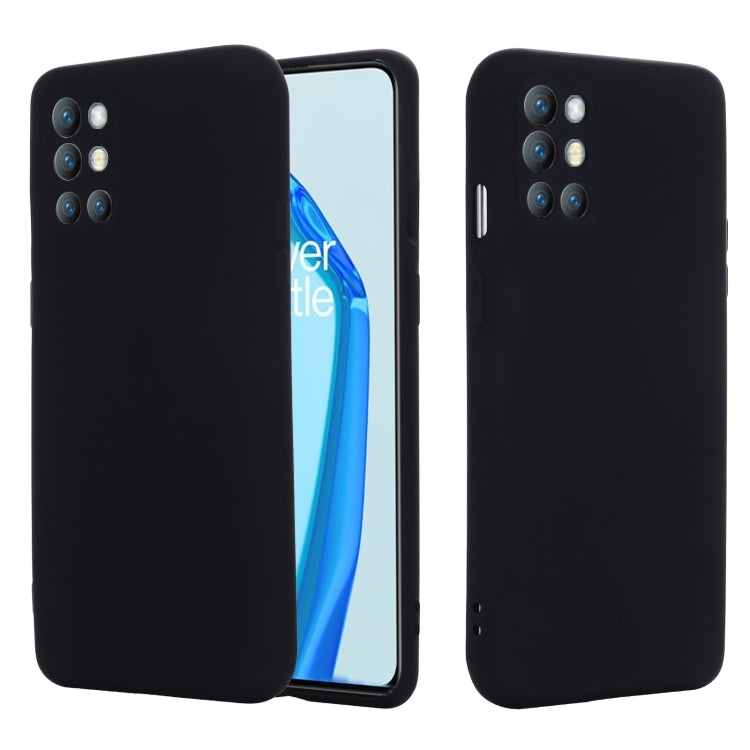 Pure Color Liquid Silicone Shockproof Full Coverage Case For OnePlus 9R(Black) - OnePlus Cases by buy2fix | Online Shopping UK | buy2fix