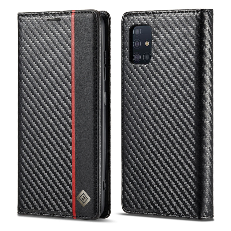 LC.IMEEKE Carbon Fiber PU + TPU Horizontal Flip Leather Case with Holder & Card Slot & Wallet For Samsung Galaxy A71 4G / M70s(Vertical Black) - Galaxy Phone Cases by LC.IMEEKE | Online Shopping UK | buy2fix