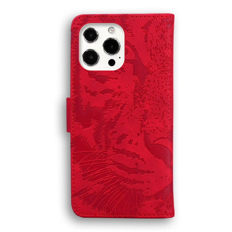 For iPhone 13 Pro Tiger Embossing Pattern Horizontal Flip Leather Case with Holder & Card Slots & Wallet (Red) - iPhone 13 Pro Cases by buy2fix | Online Shopping UK | buy2fix