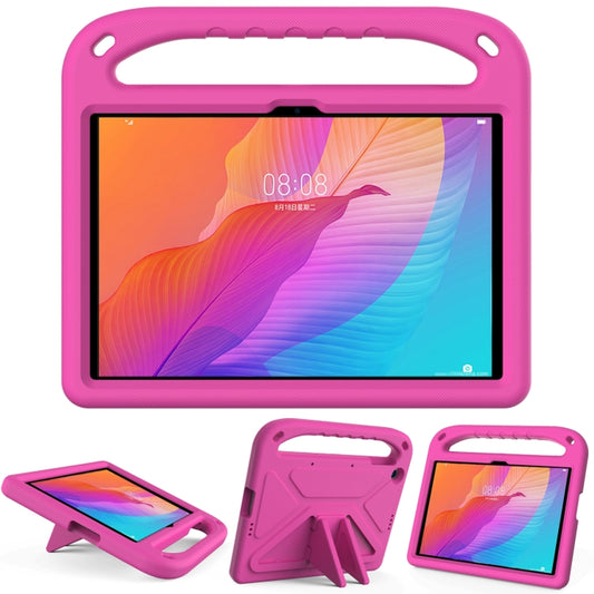 For Huawei Enjoy Tablet 2 / MatePad T10 / T10s Portable Handle EVA Shockproof Anti Falling Protective Case with Triangle Holder(Rose Red) - Huawei by buy2fix | Online Shopping UK | buy2fix