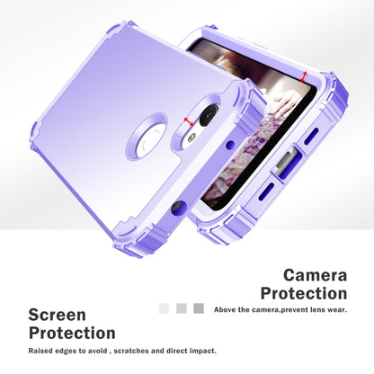 For Google Pixel 3a XL 3 in 1 Shockproof PC + Silicone Protective Case(Purple) - Google Cases by buy2fix | Online Shopping UK | buy2fix