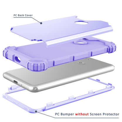 For Google Pixel 3 3 in 1 Shockproof PC + Silicone Protective Case(Purple) - Google Cases by buy2fix | Online Shopping UK | buy2fix
