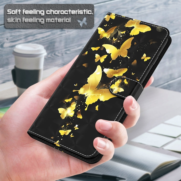 For iPhone 13 Pro 3D Painting Pattern Horizontal Flip TPU + PU Leather Case with Holder & Card Slots & Wallet (Gold Butterflies) - iPhone 13 Pro Cases by buy2fix | Online Shopping UK | buy2fix