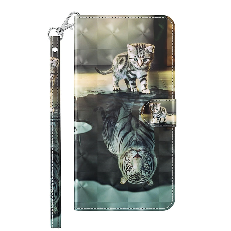 For iPhone 13 Pro 3D Painting Pattern Horizontal Flip TPU + PU Leather Case with Holder & Card Slots & Wallet (Cat Tiger) - iPhone 13 Pro Cases by buy2fix | Online Shopping UK | buy2fix