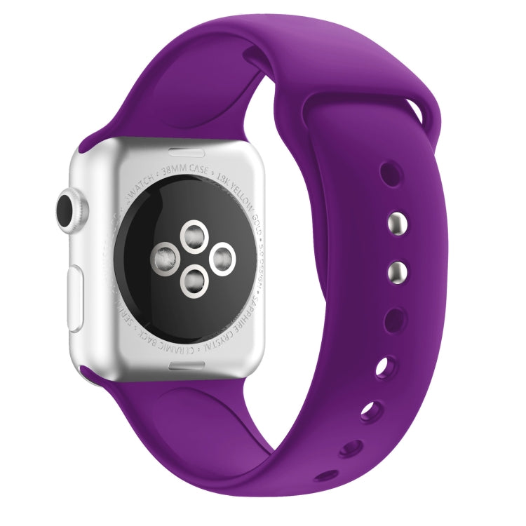 Double Nail Silicone Strap Watch Band For Apple Watch Series 9&8&7 41mm / SE 3&SE 2&6&SE&5&4 40mm / 3&2&1 38mm(Dark Purple) - Watch Bands by buy2fix | Online Shopping UK | buy2fix