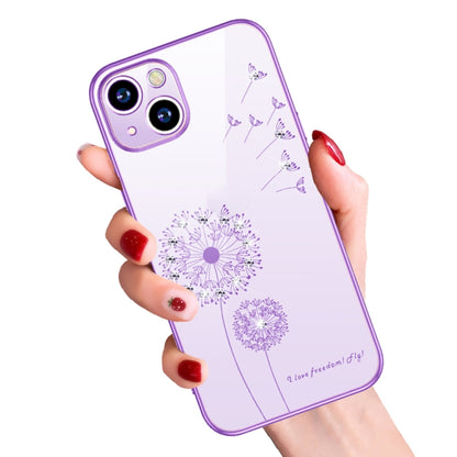 For iPhone 13 Pro Electroplating Diamond Dandelion Pattern TPU Shockproof Protective Case (Navy Blue) - iPhone 13 Pro Cases by buy2fix | Online Shopping UK | buy2fix