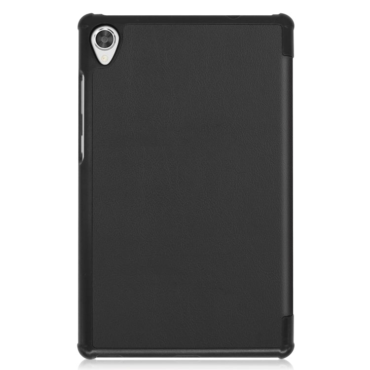 For Lenovo Tab M8 3rd Gen Custer Texture Horizontal Flip Leather Case with Three-folding Holder(Black) - Lenovo by buy2fix | Online Shopping UK | buy2fix