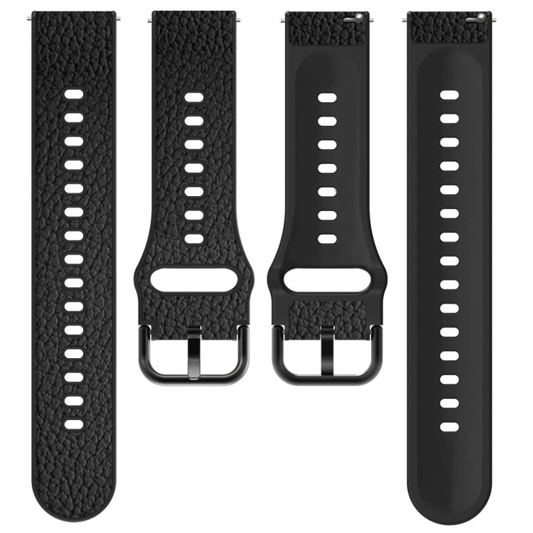 22mm Two-layer Cowhide Leather Watch Band(Black) - Watch Bands by buy2fix | Online Shopping UK | buy2fix
