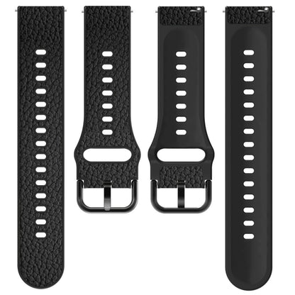 22mm Two-layer Cowhide Leather Watch Band(Black) - Watch Bands by buy2fix | Online Shopping UK | buy2fix