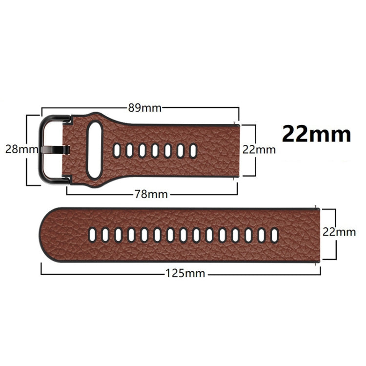 22mm Two-layer Cowhide Leather Watch Band(Brown) - Watch Bands by buy2fix | Online Shopping UK | buy2fix
