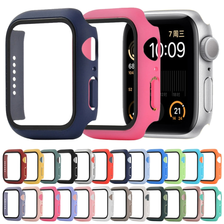 Shockproof PC+Tempered Glass Protective Case with Packed Carton For Apple Watch Series 6 & SE & 5 & 4 44mm(Sky Blue) - Watch Cases by buy2fix | Online Shopping UK | buy2fix