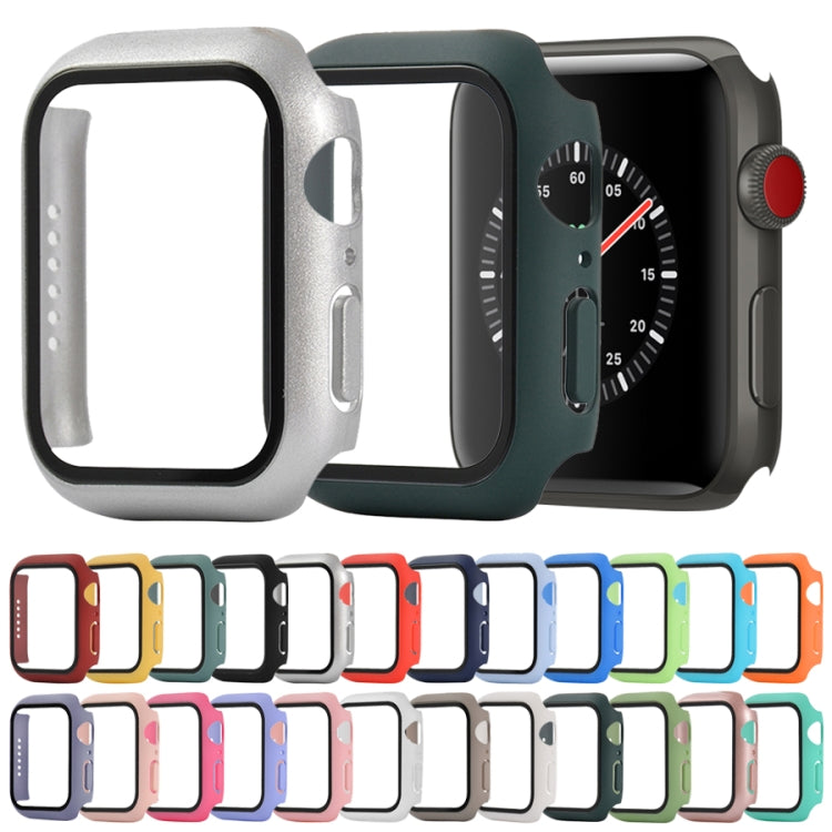 Shockproof PC+Tempered Glass Protective Case with Packed Carton For Apple Watch Series 3 & 2 & 1 42mm(Dark Green) - Watch Cases by buy2fix | Online Shopping UK | buy2fix