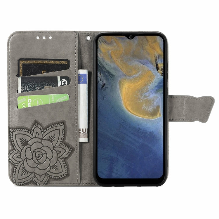 Butterfly Love Flowers Embossed Horizontal Flip Leather Case with Holder & Card Slots & Wallet & Lanyard For ZTE Blade A51(Gray) - ZTE Cases by buy2fix | Online Shopping UK | buy2fix