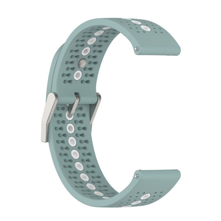 For Suunto 9 Peak Universal Colorful Hole Silicone Watch Band(Rock Cyan White) -  by buy2fix | Online Shopping UK | buy2fix