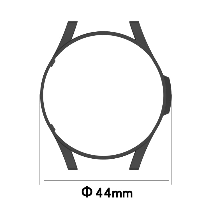 For Samsung Galaxy Watch4 44mm Half Coverage Hollowed PC Protective Case(Silver) - Watch Cases by buy2fix | Online Shopping UK | buy2fix