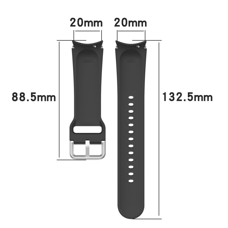 For Samung Galaxy Watch4 40mm / 44mm Silicone Silver Round Buckle Watch Band(Mint Green) - Watch Bands by buy2fix | Online Shopping UK | buy2fix