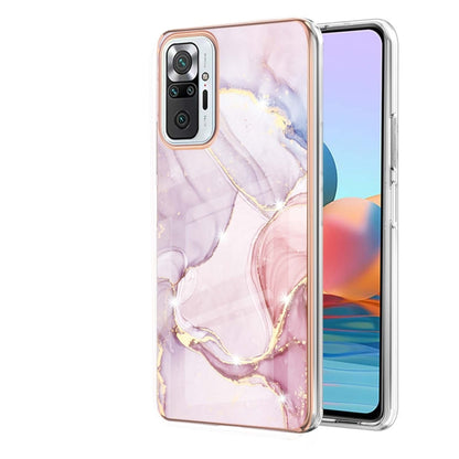 For Xiaomi Redmi Note 10 Pro / 10 Pro Max Electroplating Marble Pattern Dual-side IMD TPU Shockproof Case(Rose Gold 005) - Xiaomi Cases by buy2fix | Online Shopping UK | buy2fix