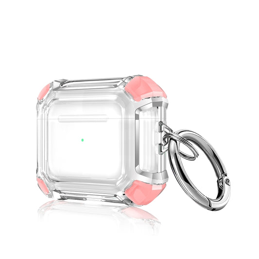 Anti-drop Transparent PC Two-color Earphone Protective Case with Hanging Loop for AirPods 3(Pink) - For AirPods 3 by buy2fix | Online Shopping UK | buy2fix