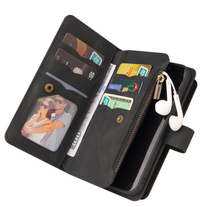 For LG G9 / Velvet Skin Feel PU + TPU Horizontal Flip Leather Case With Holder & 15 Cards Slot & Wallet & Zipper Pocket & Lanyard(Black) - LG by buy2fix | Online Shopping UK | buy2fix