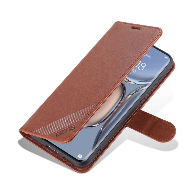 For Huawei P50 Pro AZNS Sheepskin Texture Horizontal Flip Leather Case with Holder & Card Slots & Wallet(Brown) - Huawei Cases by AZNS | Online Shopping UK | buy2fix