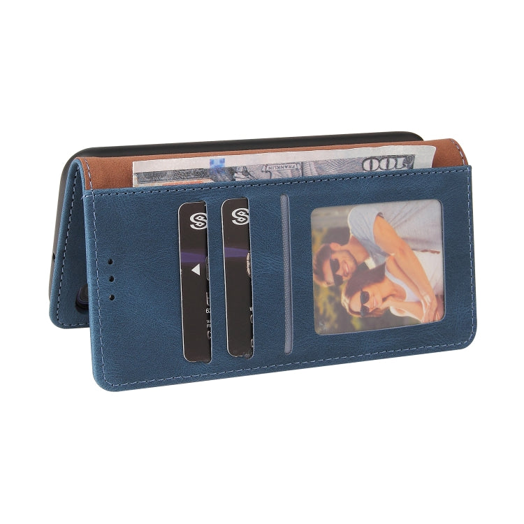 For Samsung Galaxy A40 Simple Suction Closure Horizontal Flip Leather Case with Holder & Card Slot & Wallet(Blue) - Galaxy Phone Cases by buy2fix | Online Shopping UK | buy2fix