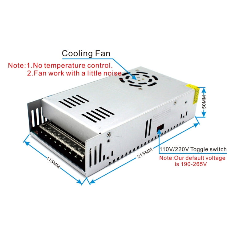 S-400-24 DC24V 16.5A 400W Light Bar Regulated Switching Power Supply LED Transformer, Size: 215 x 115 x 50mm - Power Supplies by buy2fix | Online Shopping UK | buy2fix