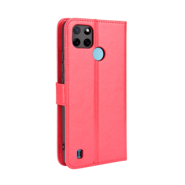 For OPPO Realme C21Y Crazy Horse Texture Horizontal Flip Leather Case with Holder & Card Slots & Lanyard(Red) - Realme Cases by buy2fix | Online Shopping UK | buy2fix